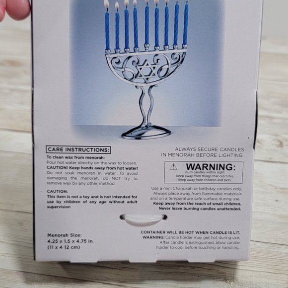 Rite -lite Judaica Mini Aluminum‎ Menorah Includes Candles - Picture 5 of 9